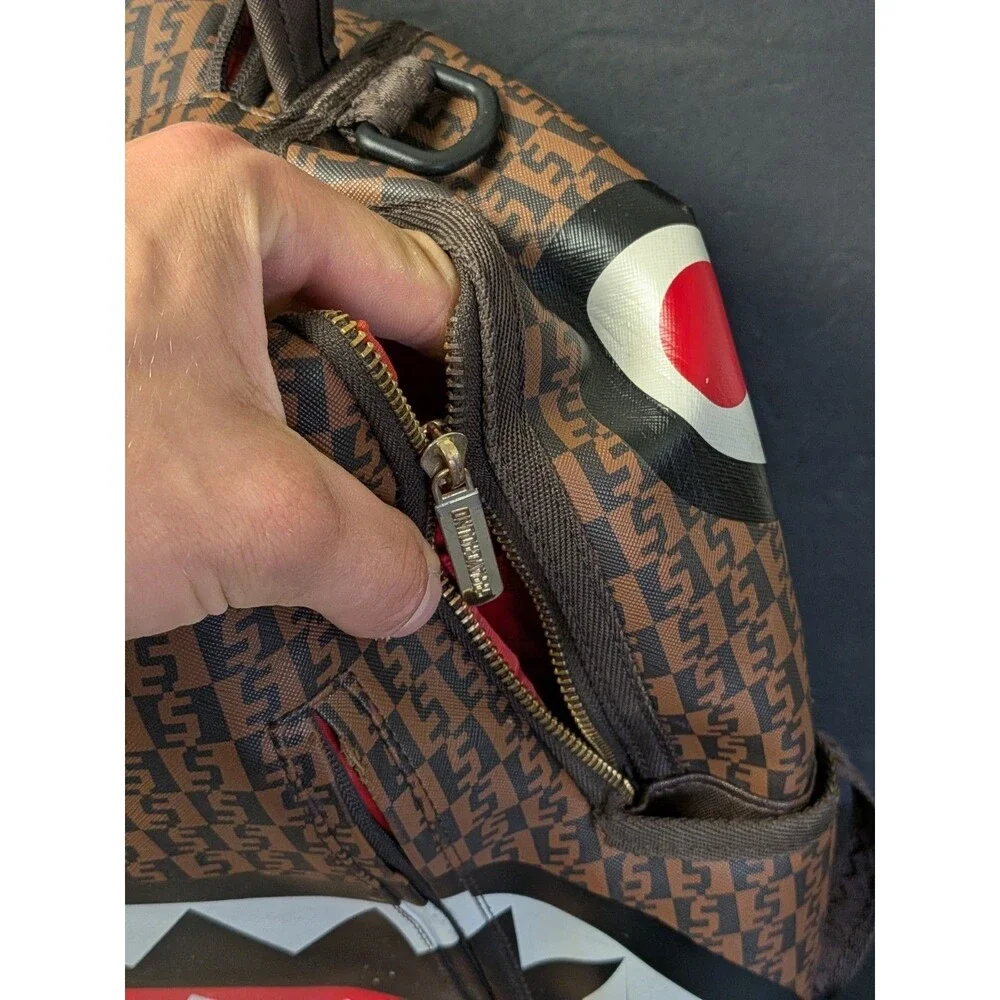 Sprayground Limited Edition Shark Mouth Backpack Zipper Needs Repair & See Photo